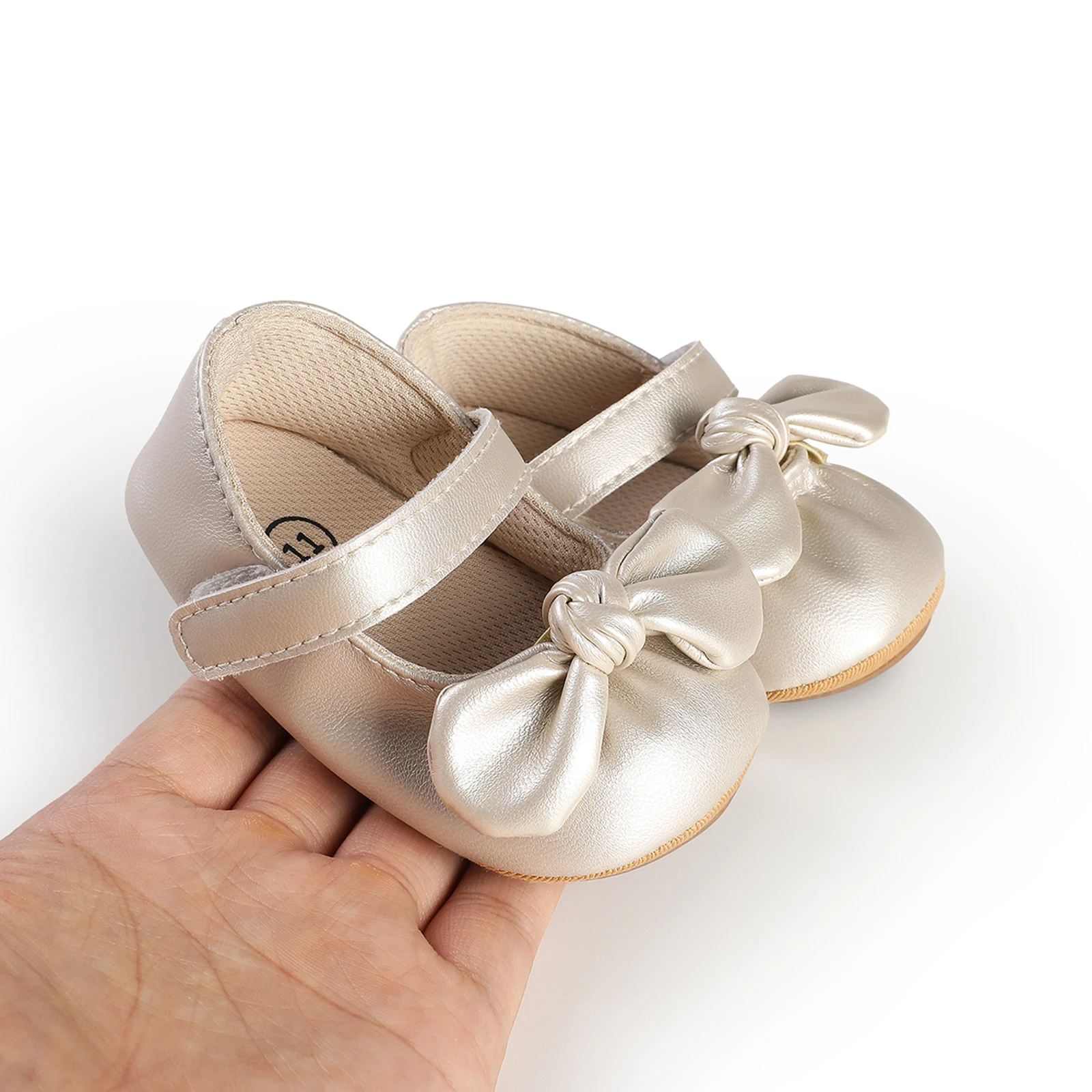 

Обувь для девочек от 0 до 18 месяцев, очаровательные нескользящие туфли с бантом для маленьких девочек, туфли для первых прогулок, туфли для принцесс