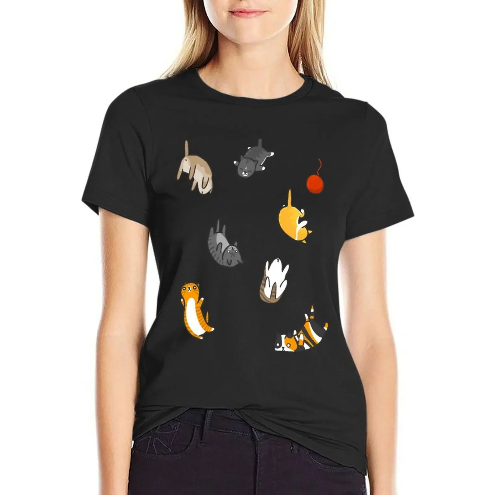 

Kitten Rain T-Shirt female hippie clothes plain new edition Women clothes