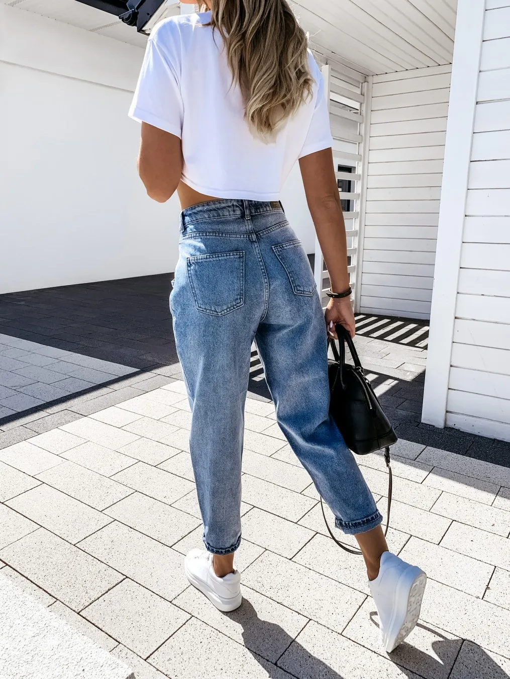 Pantalones vaqueros Harlem para mujer, Jeans sueltos de cintura alta, ocio, Otoño e Invierno