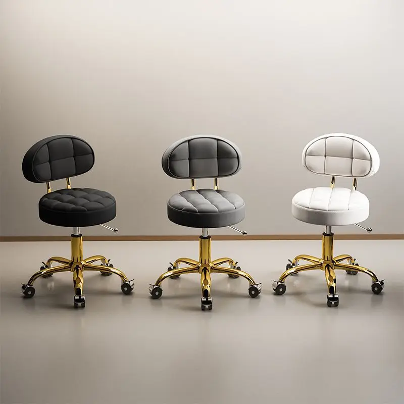 Beauty stool rotating lift pulley large chair barber shop home backrest round stool