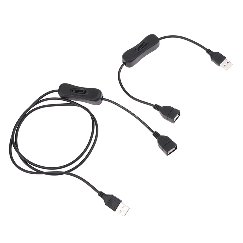 Câble d'extension USB 0.3 avec interrupteur LED pour lampe de bureau, mâle à femelle, marche/arrêt, câble interdit, ligne électrique de nuit, 1.1m, 2.0 m