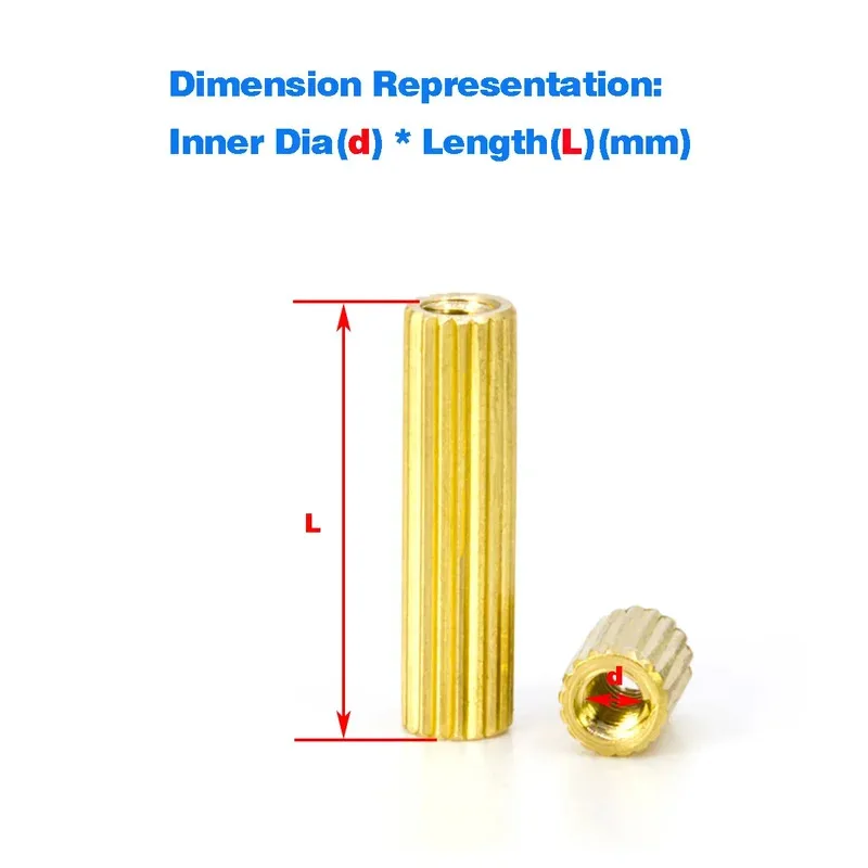 M2 Knurled Copper Post Double-Way Round Standoff Spacer PCB Mounting Hardware