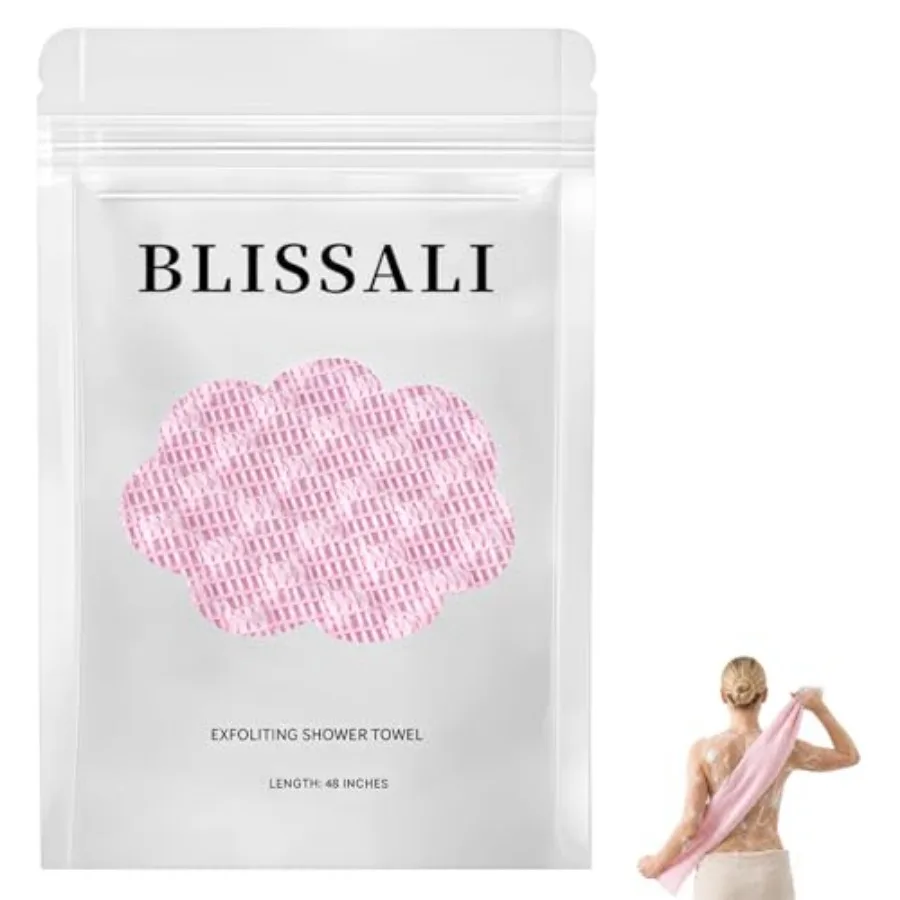Blissal Exfoliating Shower Towel, Advanced Exfoliating Microfiber Towel, 2-in-1 Exfoliation Towels, Premium Scrub Bathroom Towe