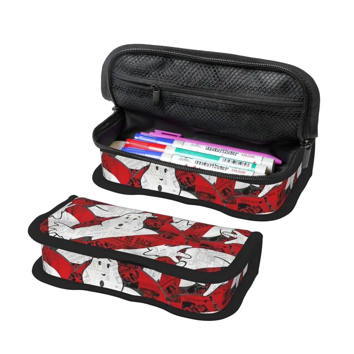The GhostBusters Logo Pattern Pencil Case Pen Holder Big Capacity Pen Box Pencil Bag for Studen School