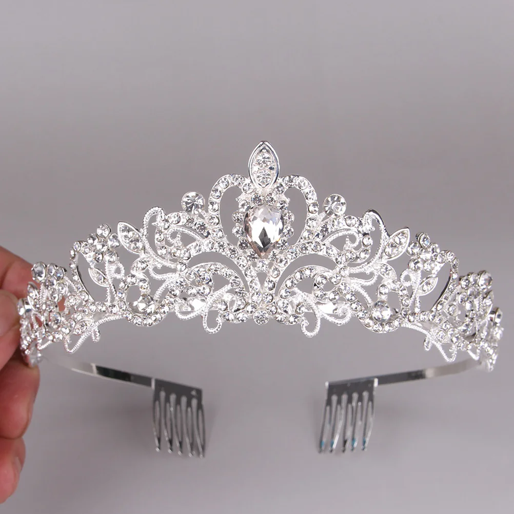 

Wedding Crown Crystal Bride Headdress Tiara Decor Princess Rhinestone Miss Band