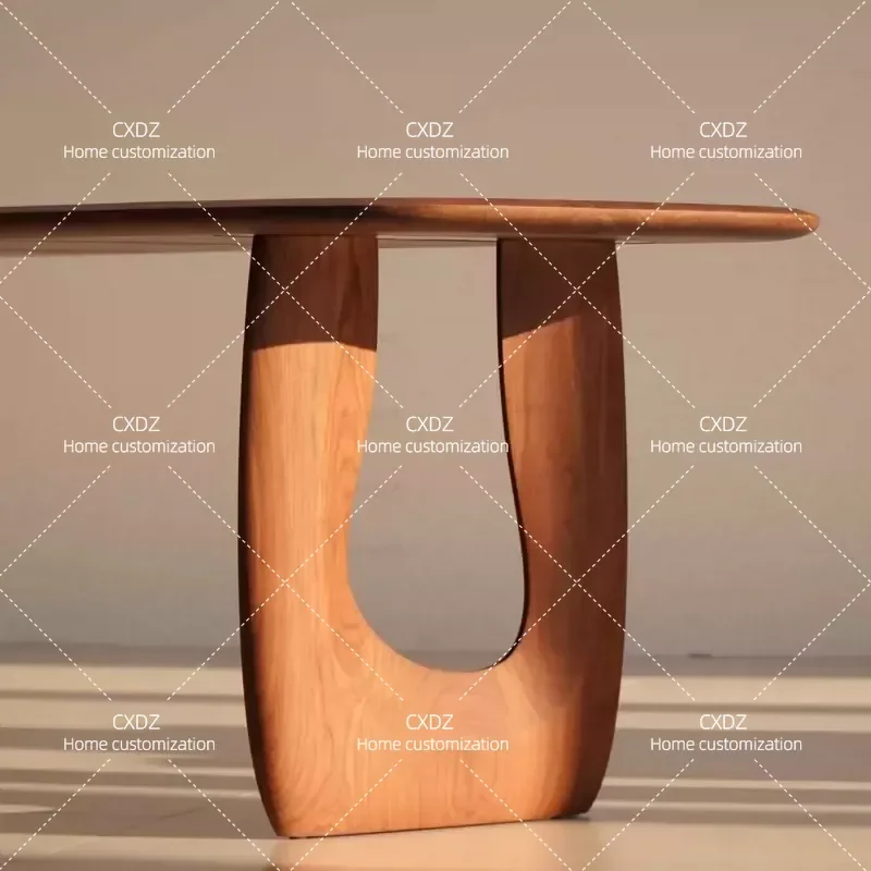 North American Black Walnut Solid Wood Dining Table Medieval Style Simple Retro Nordic Wabi Sabi Large Board Tea Table