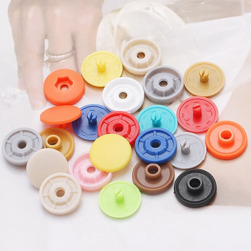 10sets Hand Press Type Round Snaps Buttons Tools Free T5 Button Fastener Snap Clothes Accessories DIY Crafts Sewing Accessories