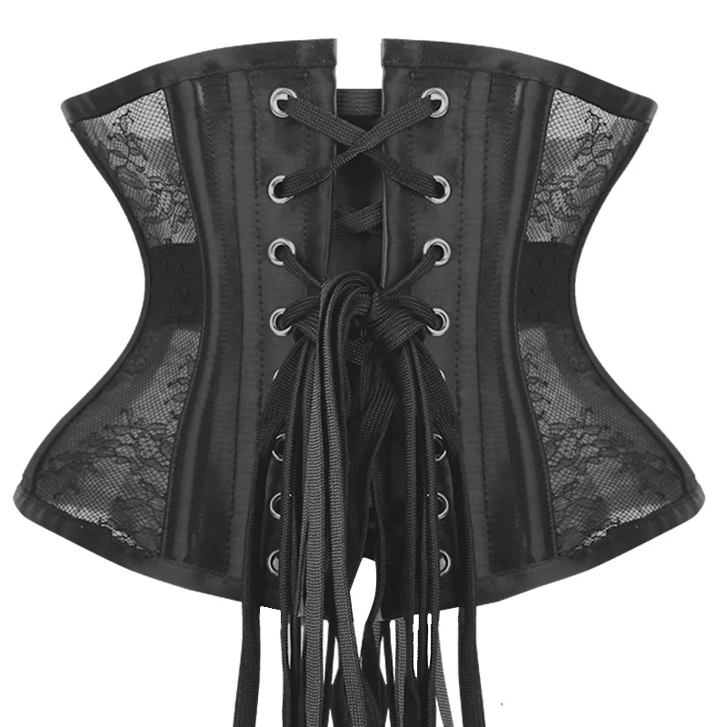 Lace Underbust Corset Gothic Busteris and Corsets Short Torso Waist Trainer Hourglass Waist Cincher Sexy Corselet Black White