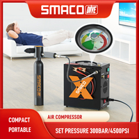 SMACO Air Compressor 4500psi/30mpa High Pressure Air Compressor Scuba Tank Hpa Pump Oil Free 12v Dc 220v Ac Water/Oil Separator