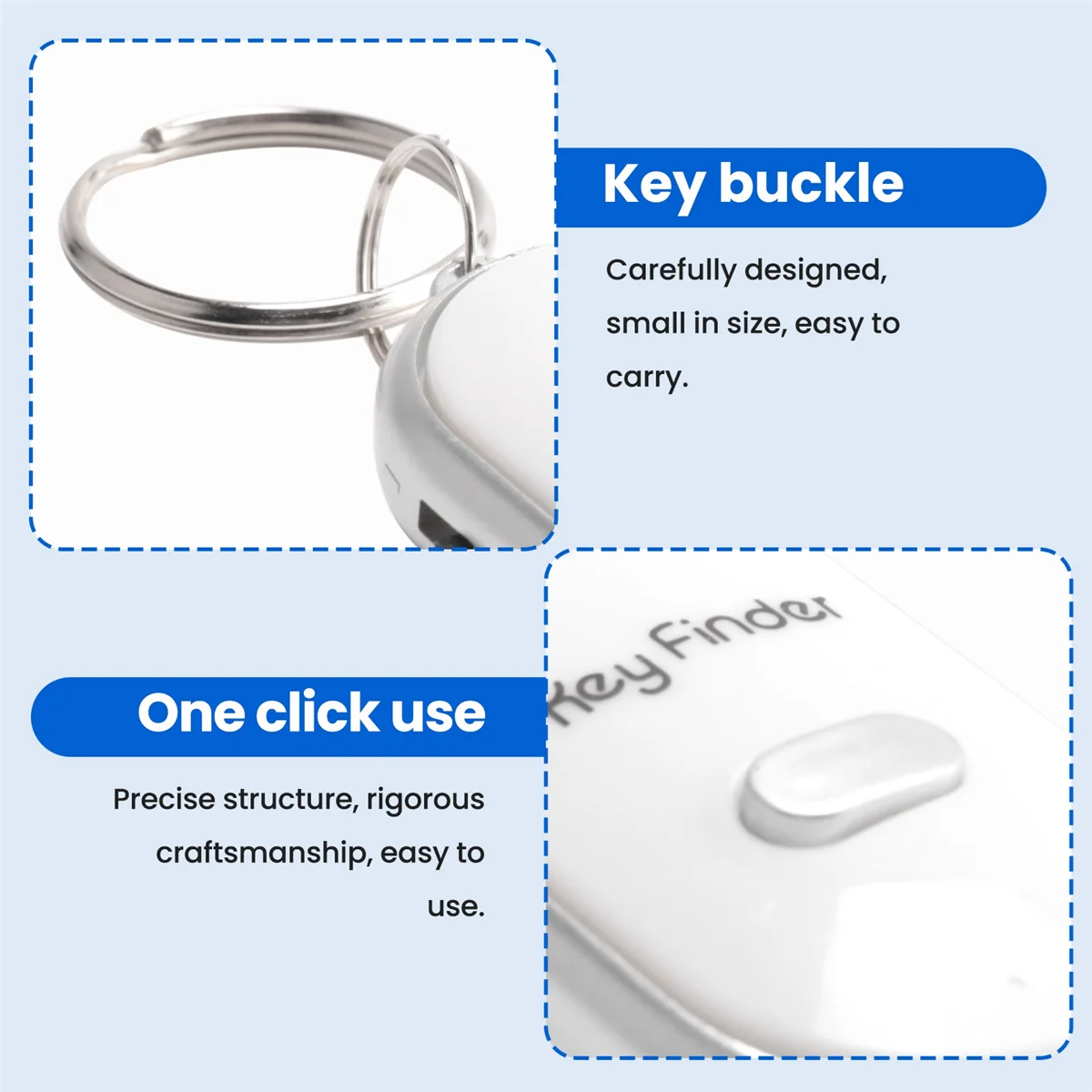 #60P Office Products,2pcs Whistle Lost Key Finder Flashing Beeping Locator Keychain LED,Random