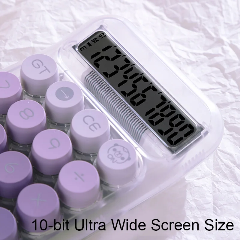 آلة حاسبة زر الدفع الميكانيكية ، شاشة LCD كبيرة ، المعيار الأساسي ، المدرسة ، المنزل ، شاشة عرض مكونة من 10 أرقام