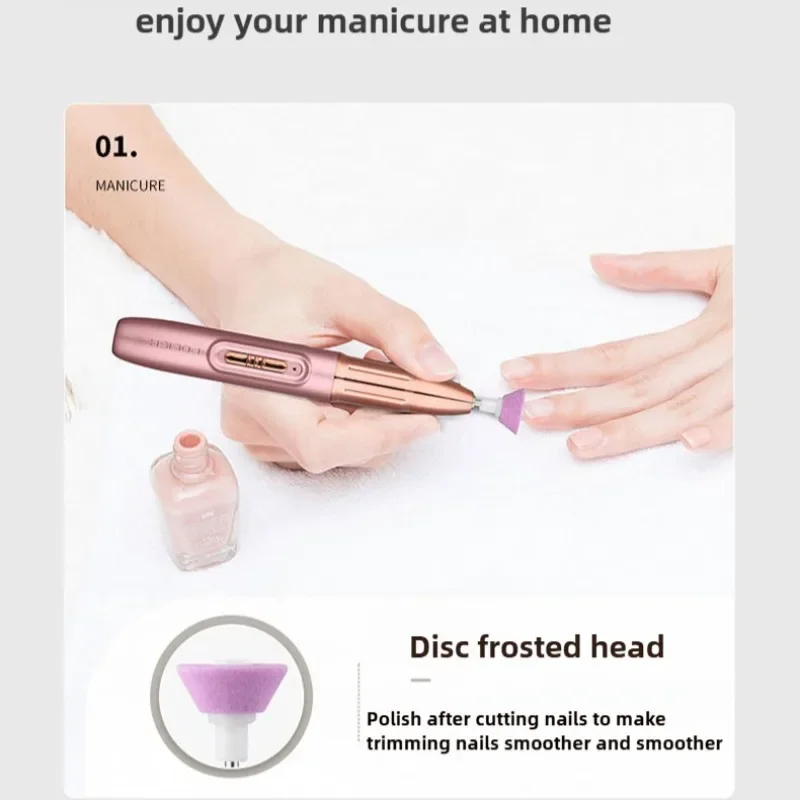 Rechargeable Electric Nail File for Beginner,Portable Electric Nail Drill for Home Manicure Exfoliation & Polishing Manicure Set