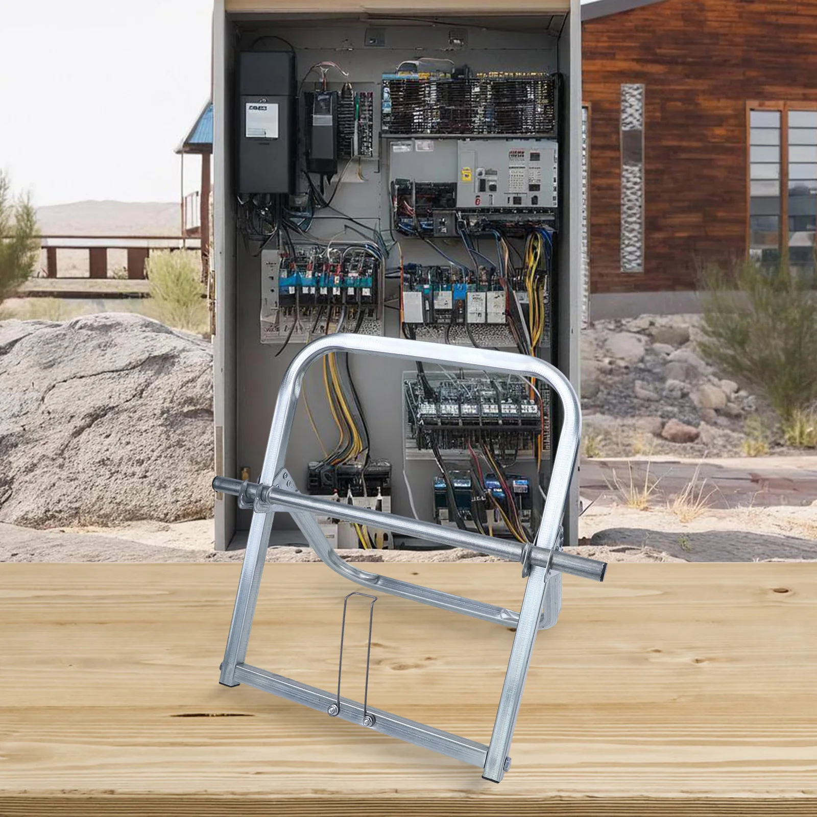 

Single Axle Wire Rack Dispenser for Cable Reels and Spools Robust Metal Construction for Efficient Organization