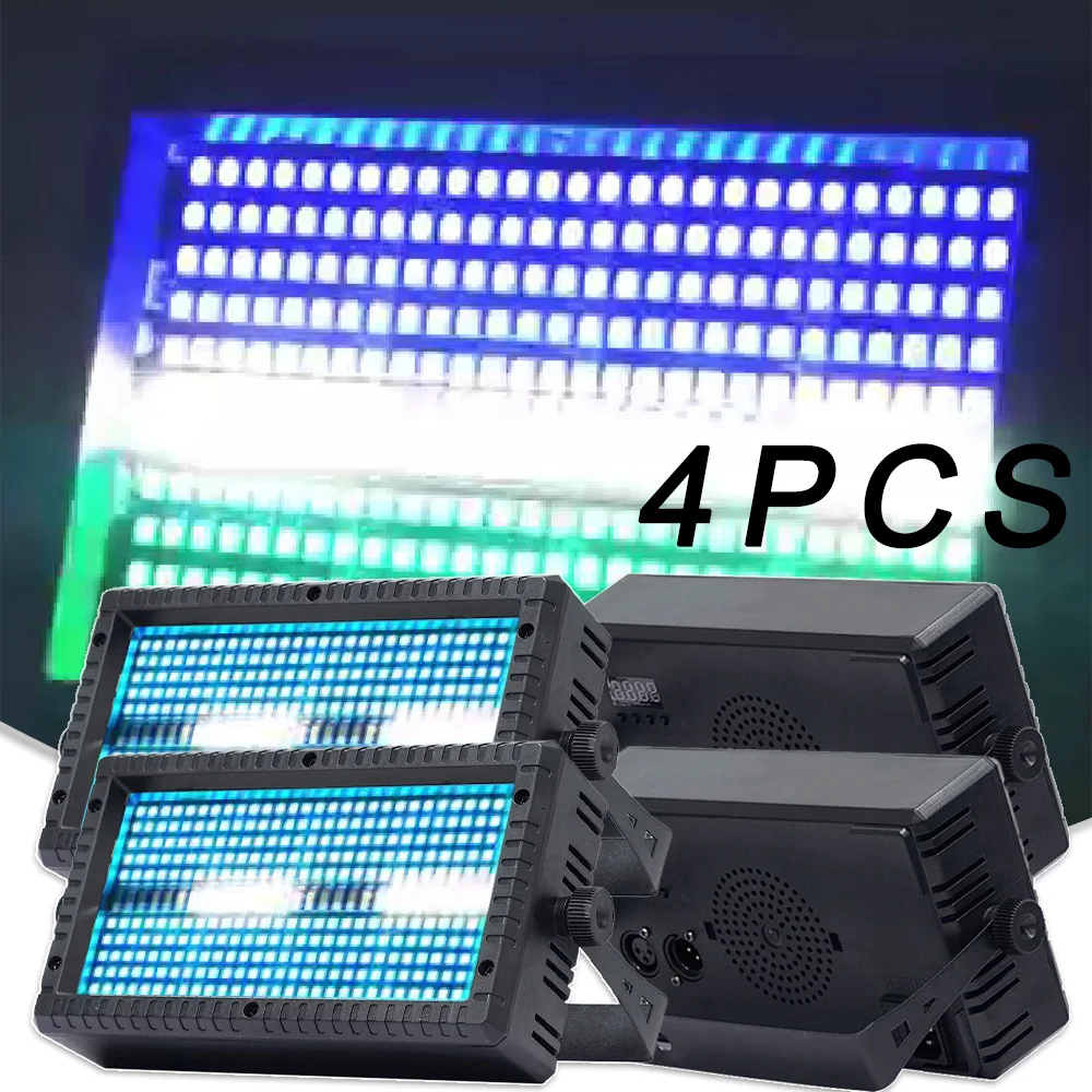 

4PCS MINI Strobe RGB LED 8+4 Segements Horse Racing Home Party DMX Control Wedding Christmas Dj Disco Dance Bar Wash Effect Lamp