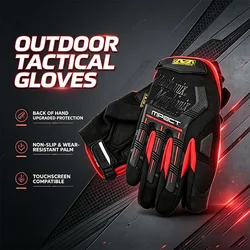 Tactical Full Finger Touchscreen Gloves, Non-Slip and Wear-Resistant Outdoor Protective Gloves, War Game Gear, Unisex