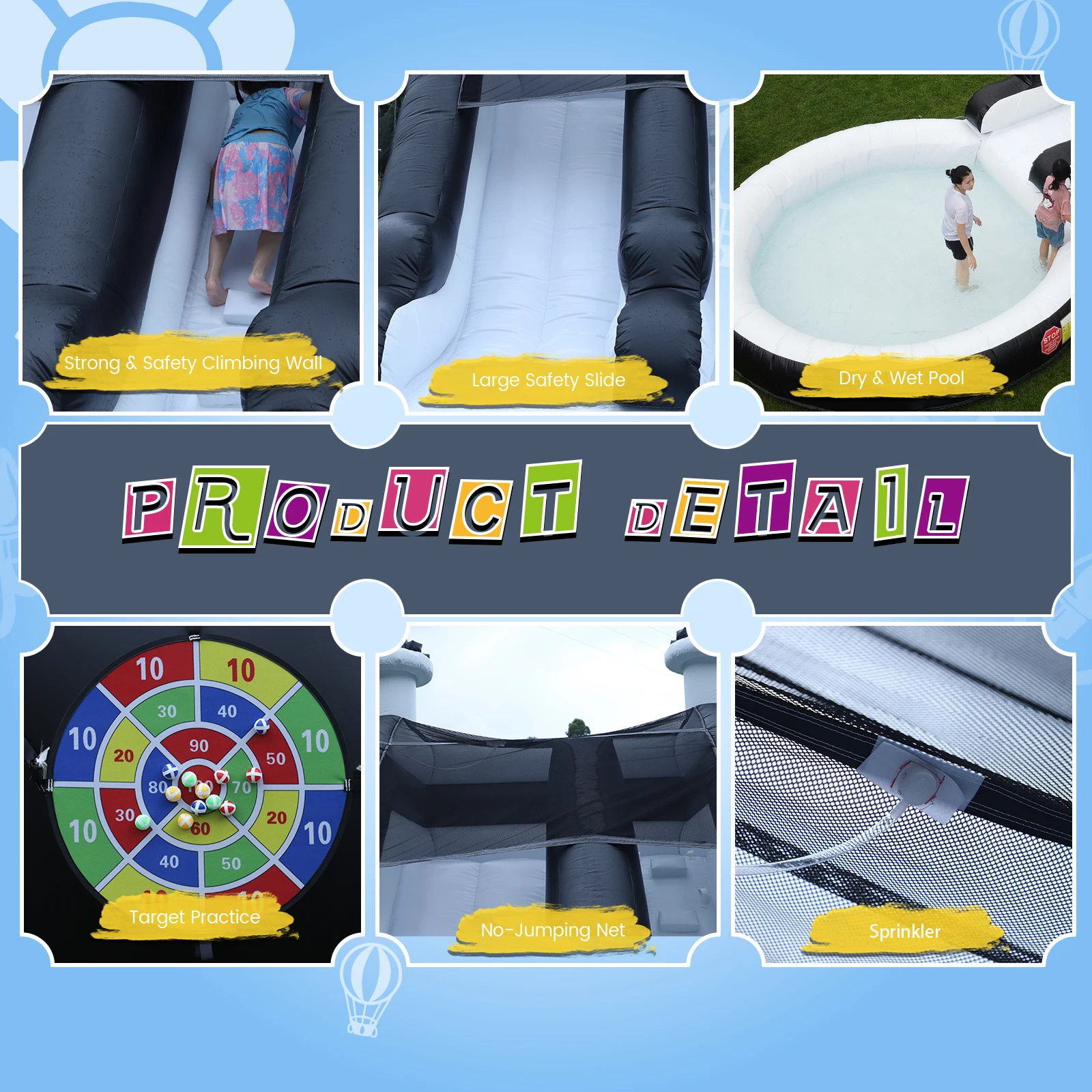 Corrediça de água inflável com grande piscina PVC trampolim infantil, corrediça infantil, playground infantil, piscina de água, piscina de bolhas