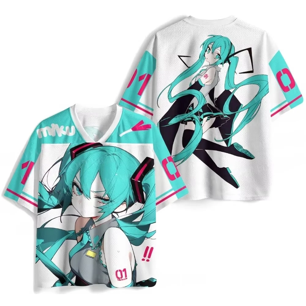 2026 Sommer Hot Hatsune Miku 01 Print Baseball-Trikot Unisex Lässiges Anime-Fans T-Shirt Hochwertige Trendige Atmungsaktive Kleidung – Detail 7