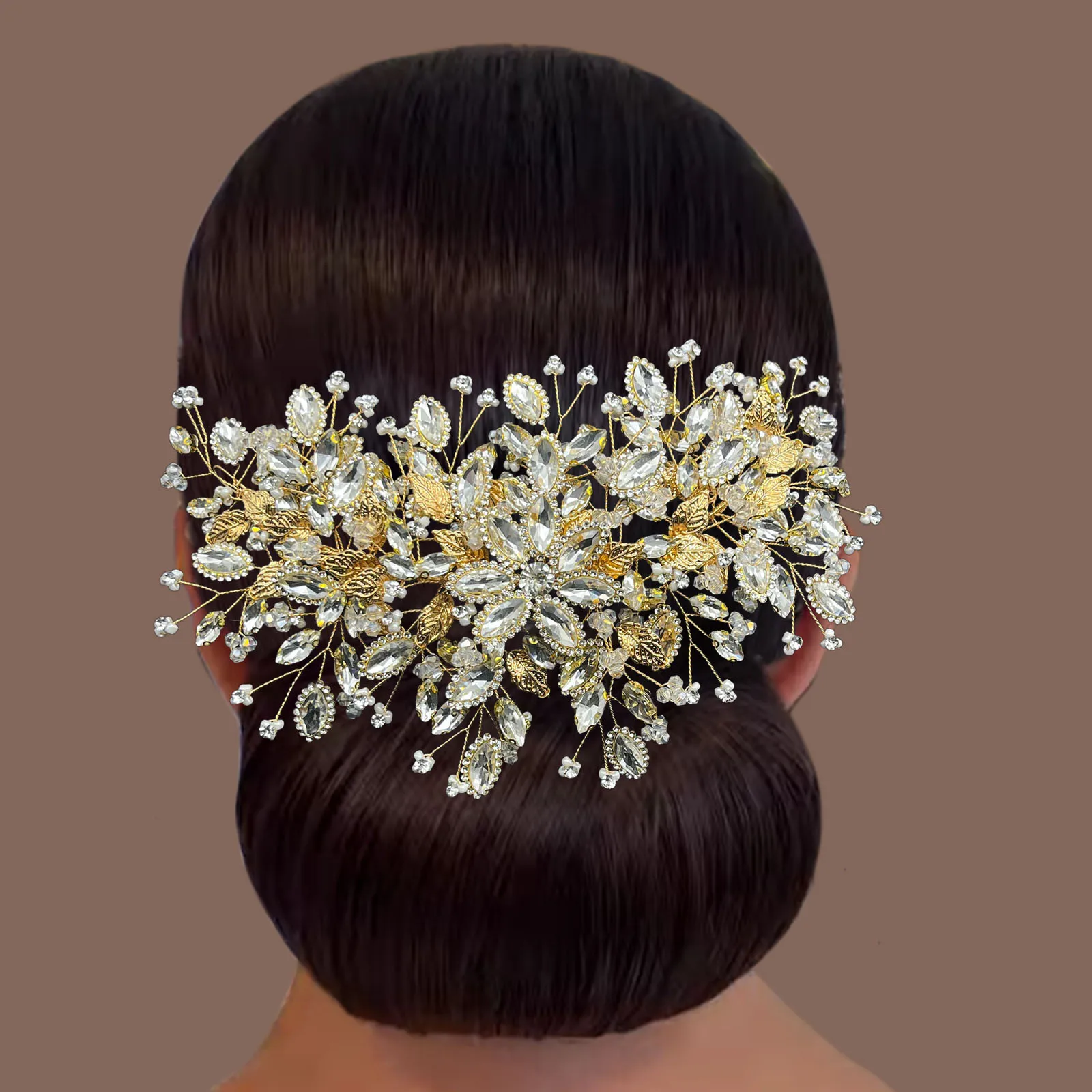 DZ274 Copricapo da sposa in argento per la sposa - Gioielli per capelli Fascia da sposa Tiara Foglia Fascia Corona Tiara Copricapo da sposa in argento