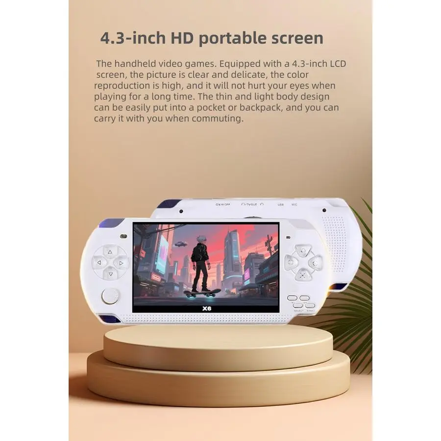 Console de jogos portátil retrô com jogos clássicos, reprodutor de videogame portátil com conexão de TV, suporta reprodução de e-books MP4 MP3,