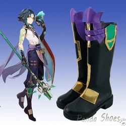 Genshinimpact Xiao Cosplay Shoes Anime Game Cos Long Boots Game Xiao Cosplay Costume Prop Shoes for Con Halloween Party
