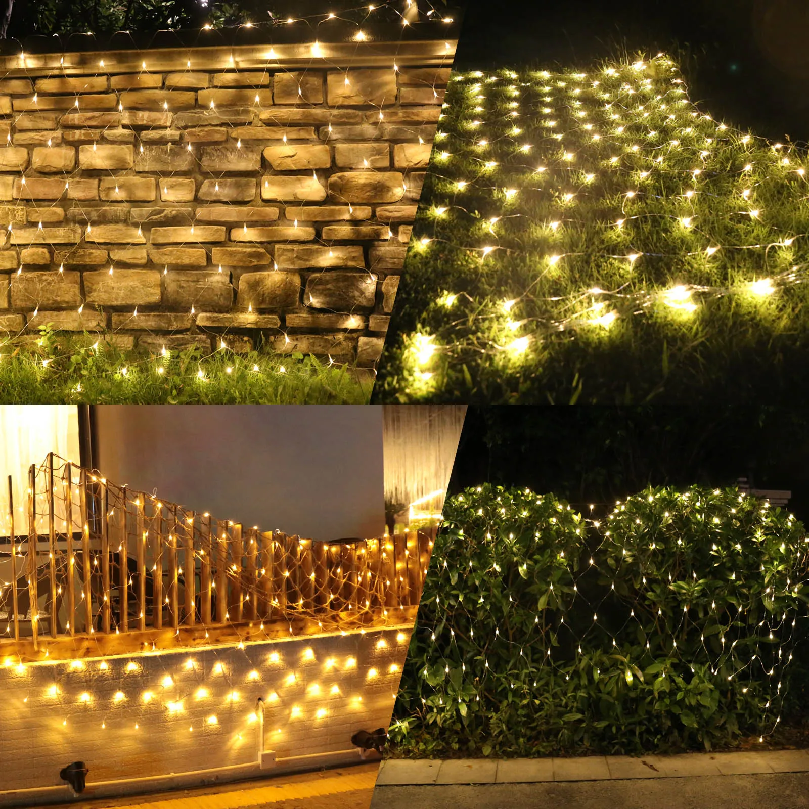 Veilige Spanning Led Netto Gordijn Mesh Fairy String Light Met Timer Geheugen 8 Modi Tuin Outdoor Kerst Decoratie 2x 3M/4x6m