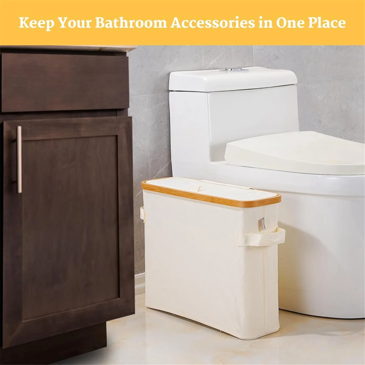 Бамбуковая подставка для туалетной бумаги с бамбуковой крышкой для туалетной бумаги, шкафа, ванной комнаты, кремово-белый