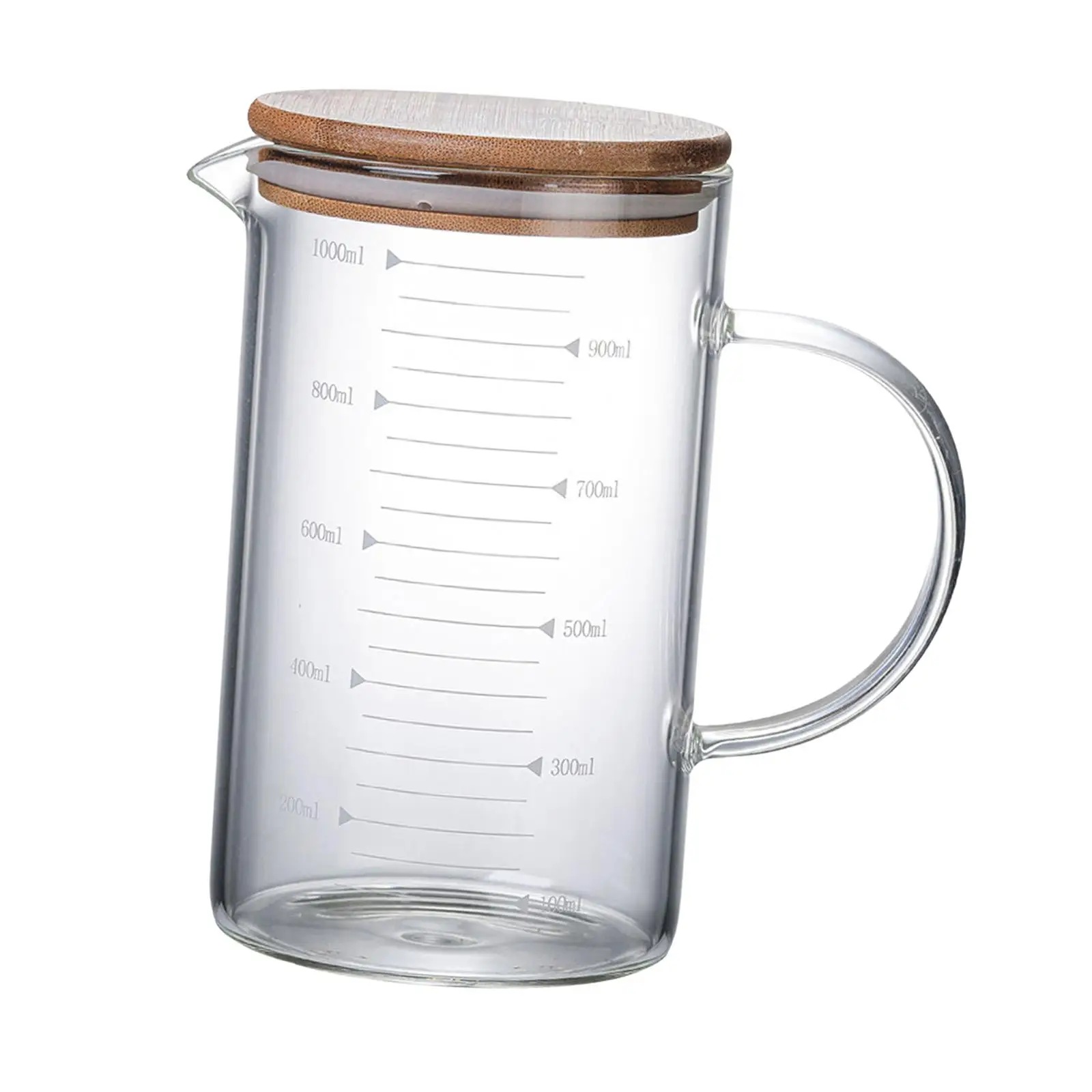 Measuring Cup Household Heat Resisttant Fridge Juice Jug Glass Cup with Lid Milk Glass Cup for Tea Coffee Beverage Milk