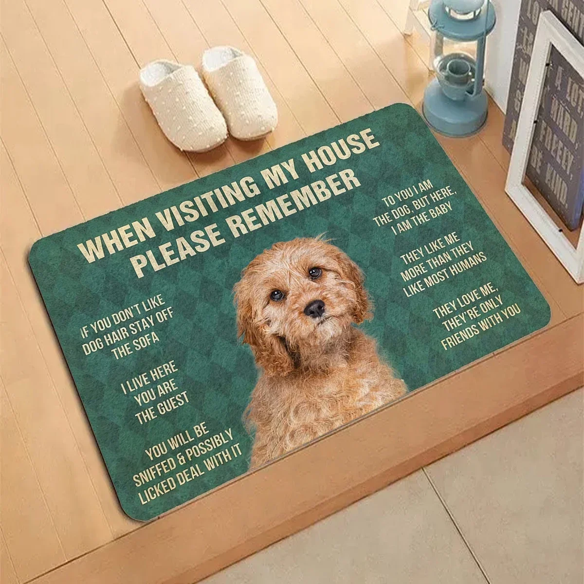 Cute Shih Tzu Puppy Pattern Soft Carpet Bathroom Non-silp Door Mat Suitable for Living Room Entrance Decorative Accessories Pad