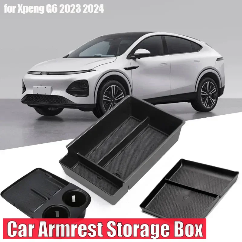 

Для Xpeng G6 2023 2024, автомобильный лоток для консоли, подлокотник, ящик для хранения, держатель для чашки, лоток для приборной панели, аксессуары для интерьера, органайзер для уборки