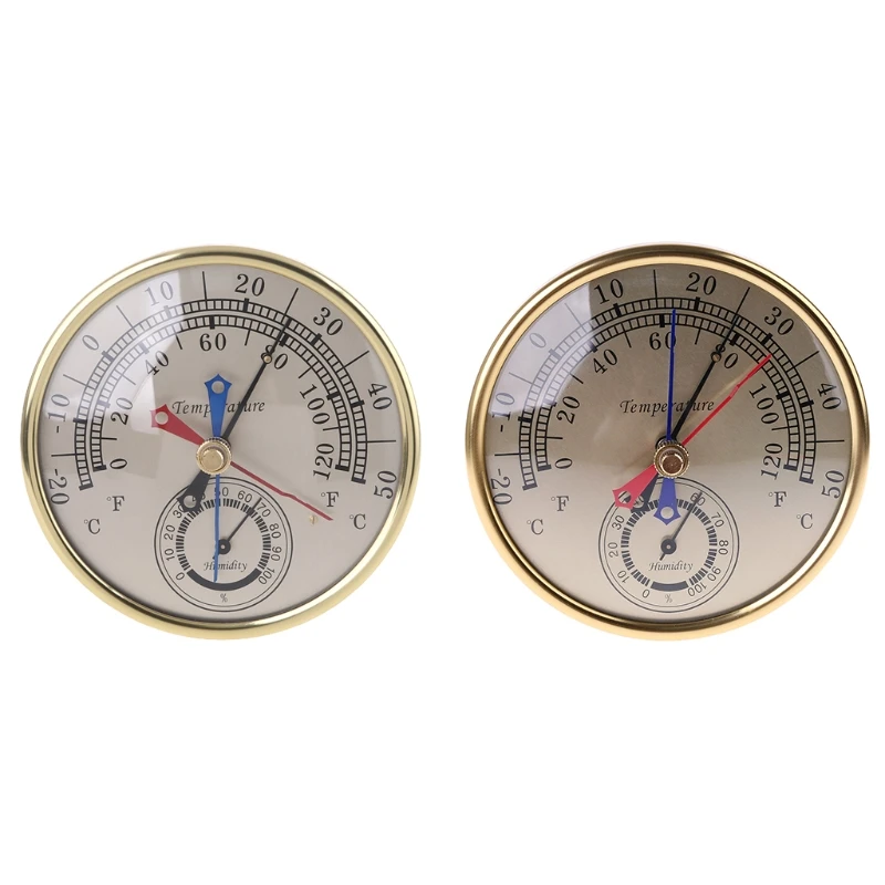 No BatteryMin Thermometer Hygrometer Wall Mount Wall Hang Analog Indoor Outdoor Anti Rain Temperature Humidity Meter