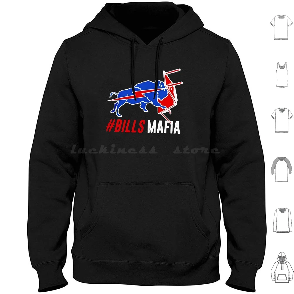 

" Mafia " Hoodies Long Sleeve New York Football Josh Allen Potato 716 Svn One Six Design Bills Mafia Tailgating