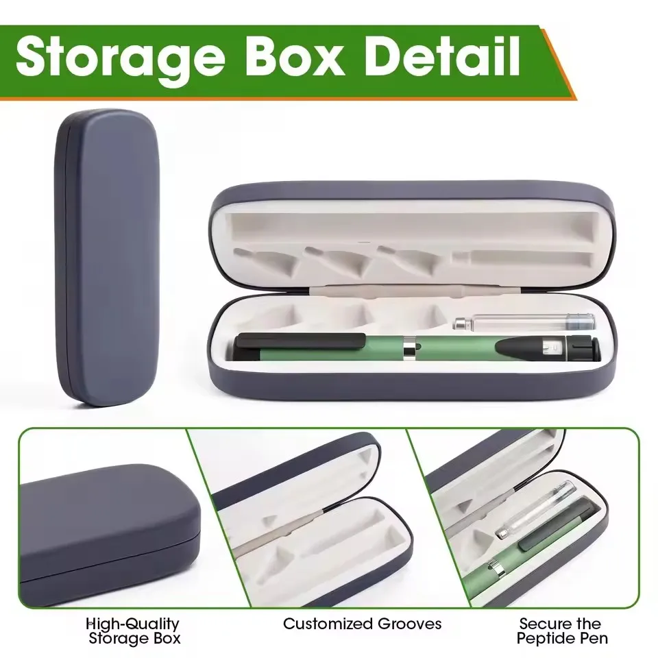 Green Metal 60U Reusable Injection Pen Shell w/ Case Universal Magic Pen Pet Medication Portable