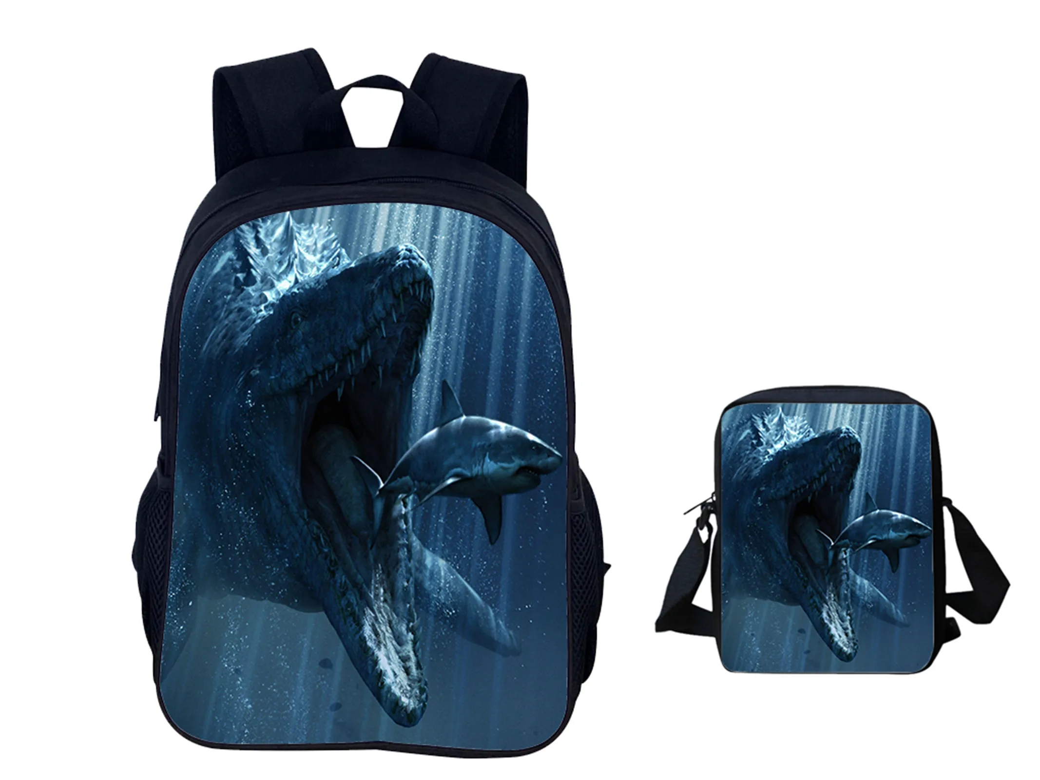 Classic Jurassic World Back to School Lightweight Backpack,Student Durable Rucksack and Shoulder Bag Set for Travel