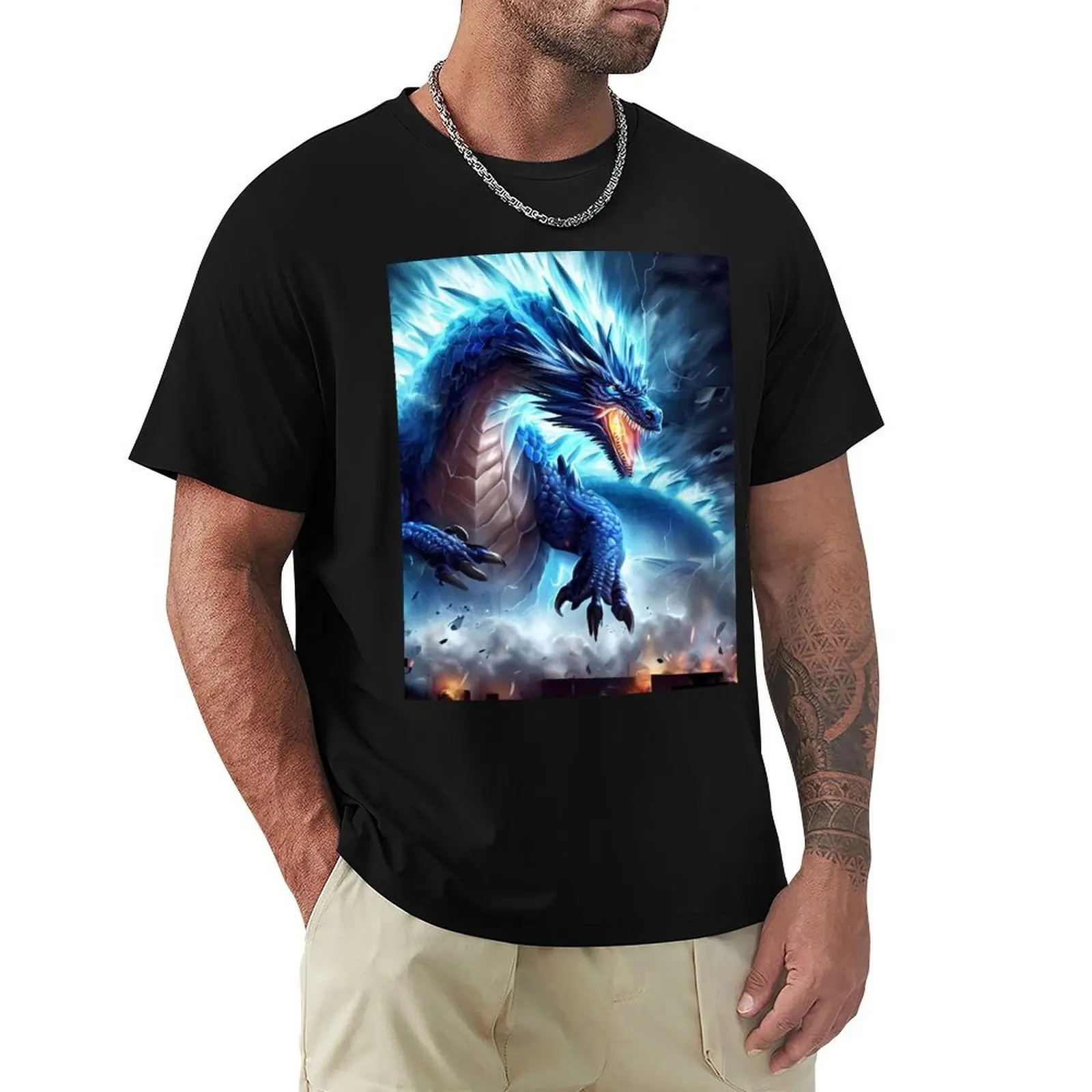 

Azure Lightning Dragon T-Shirt shirts graphic tee Funny t-shirt topping football t shirt mens graphic t-shirts pack