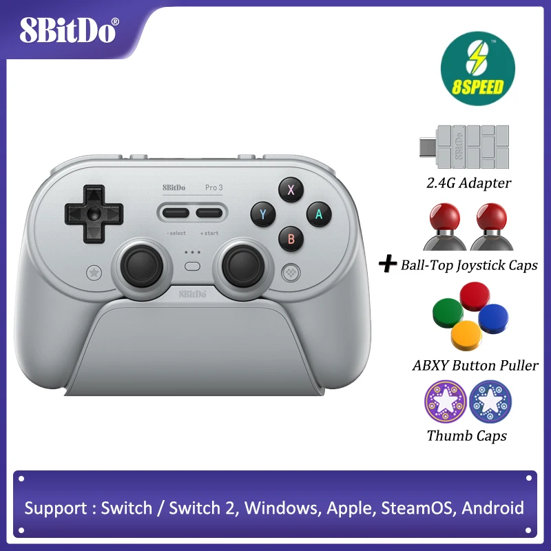 8BitDo Pro 3 Bluetooth Controller for Switch Windows Apple TMR Joysticks Switchable Triggers Swappable Buttons 2.4G USB Android image 3