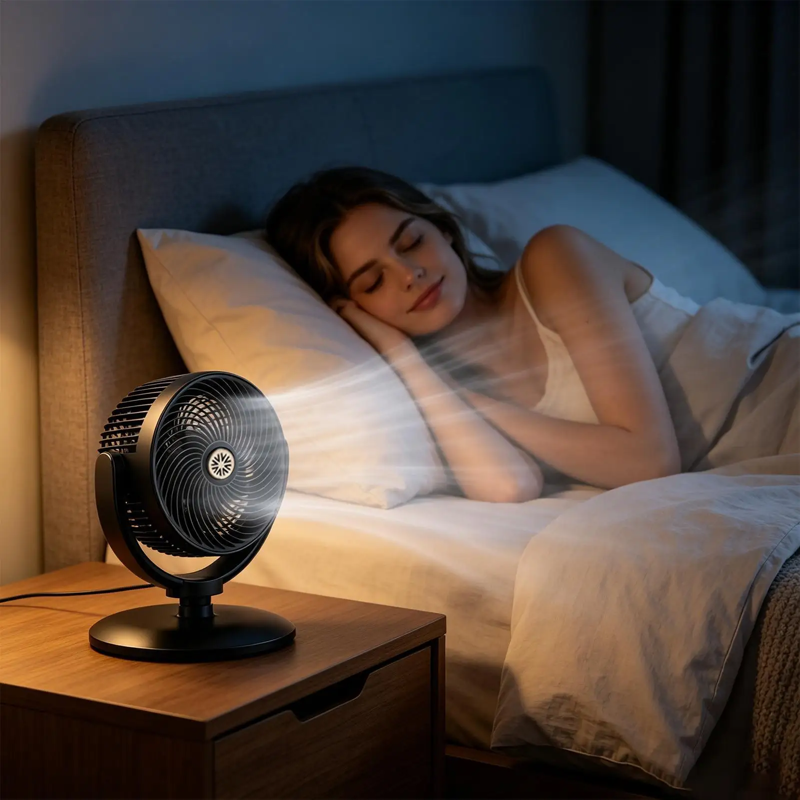 5-Speed Pedestal Fan w/Remote Control, Adjustable Height Quiet Oscillating Standing Fan, Air Circulator for Bedroom Home Office