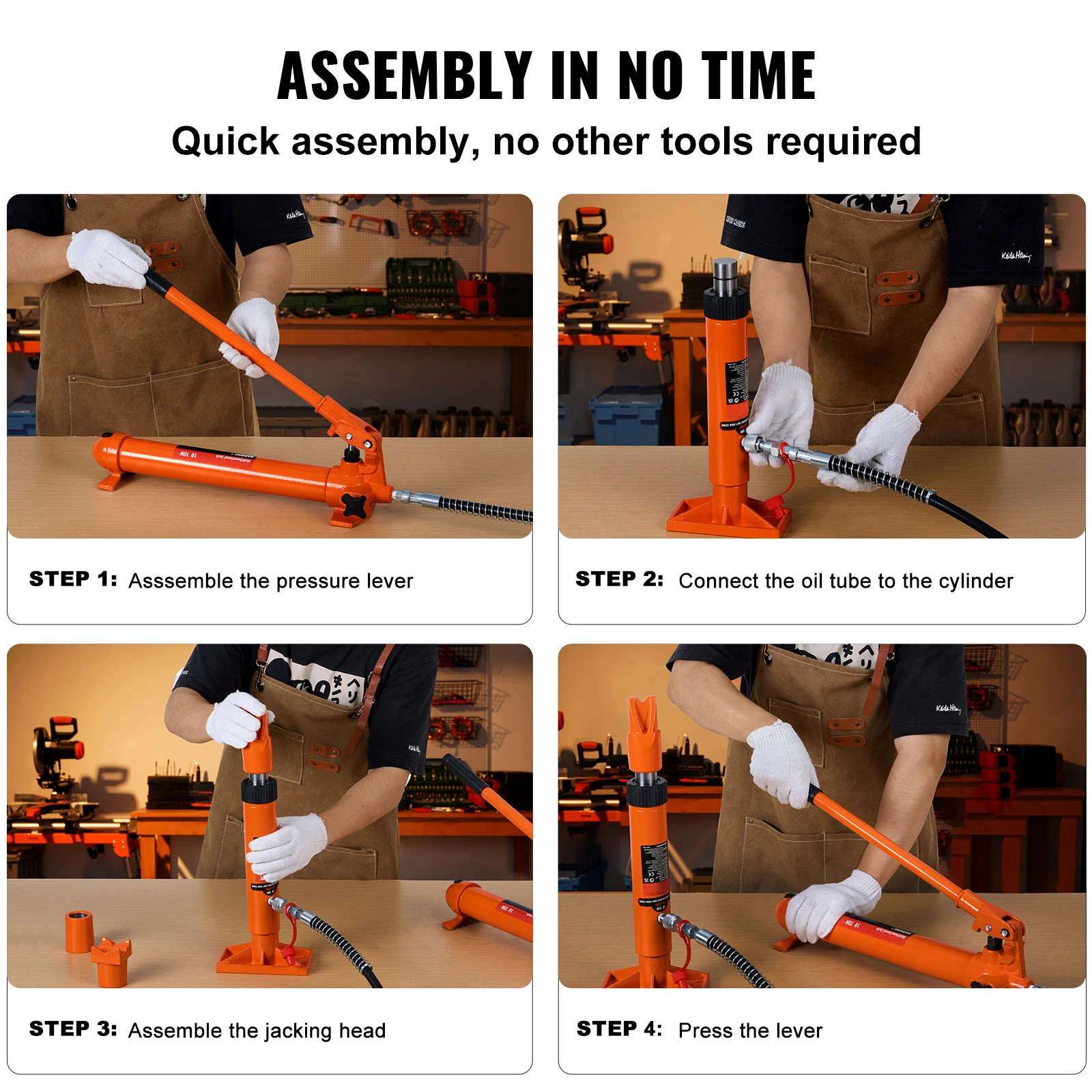 SucceBuy 12T Porta Power Kit Gato Hidráulico Portátil com Mangueira de Óleo Kit de Reparo de Estrutura de Carroceria com Estojo de Armazenamento para Reparação de Carro