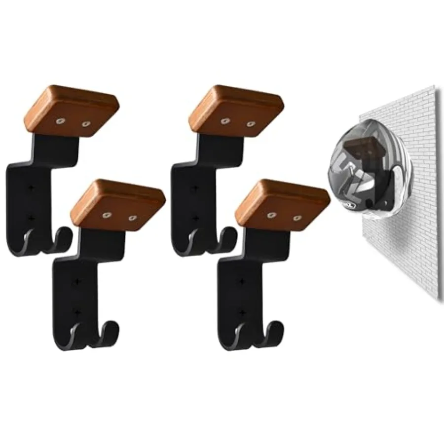 

Heavy Duty Motorcycle Helmet Rack Wall Mounted Organizer with 4 Compartments for Storing Helmets Keys Gloves and Accessories in