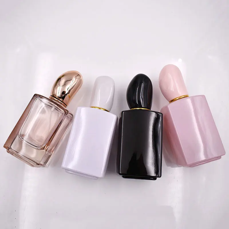 50ml Square Glass Refillable Perfume Bottle Atomizer High-grade Empty Cosmetic Container Portable Perfume Spray Bottle