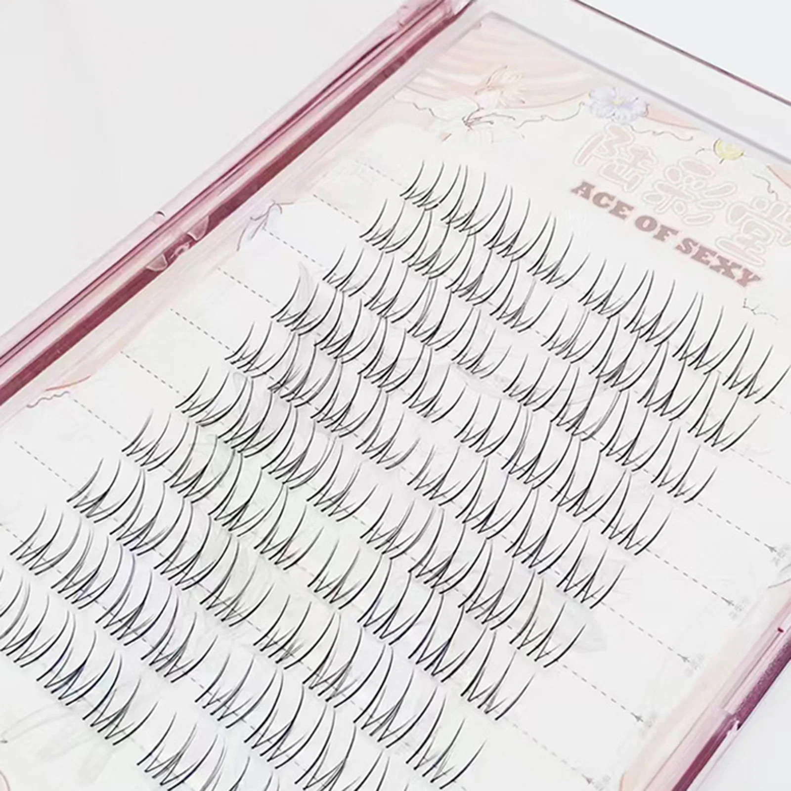 الكورية ACE الرموش الصناعية شفافة الجذعية الأسود الألياف الاصطناعية الفردية جلدة مجموعات الجنية الطبيعية لاش تمديد ماكياج