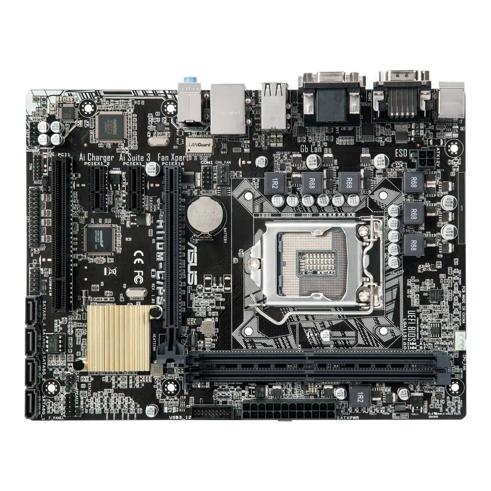 Imagem -05 - Motherboard com Soquete Lga 1151 para Core i3 6100 Suporta 2x Dimm Max. 32gb Ddr4 Micro Atx Fator de Forma Asus-h110m-c ps