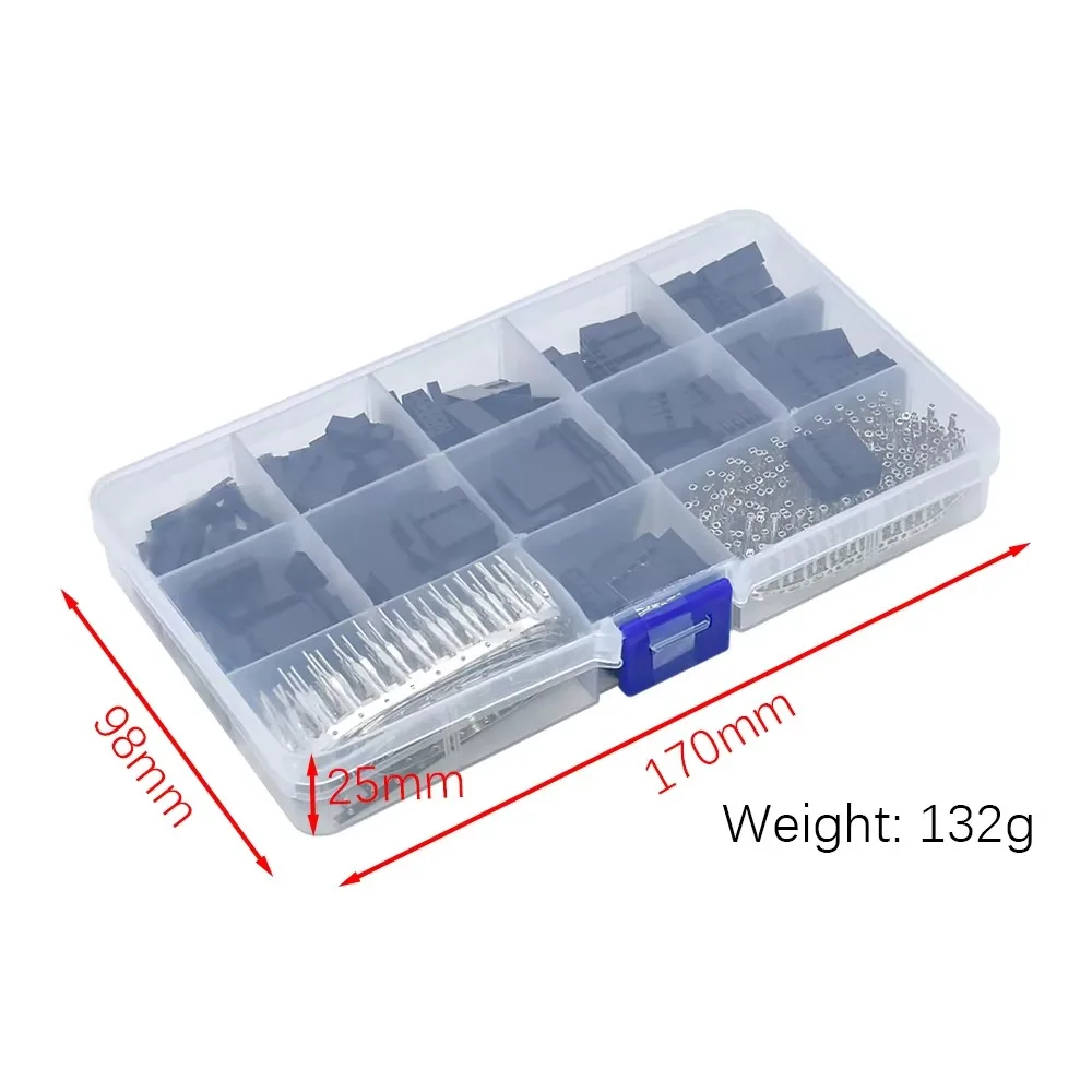 Carcasa  plástico DuPont  2,54 mm  una y dos filas con kit  terminales para conectores  puente DuPont