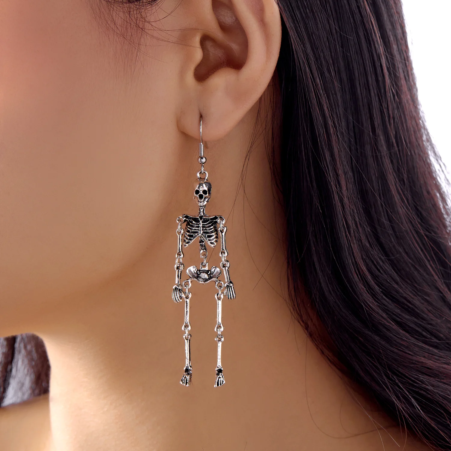 Lustige Halloween-Ohrringe mit tropfendem Öl und Kürbis für Damen, modische asymmetrische Totenkopf-Ohrringe, Urlaub, Festival, Party, Schmuck, Geschenk
