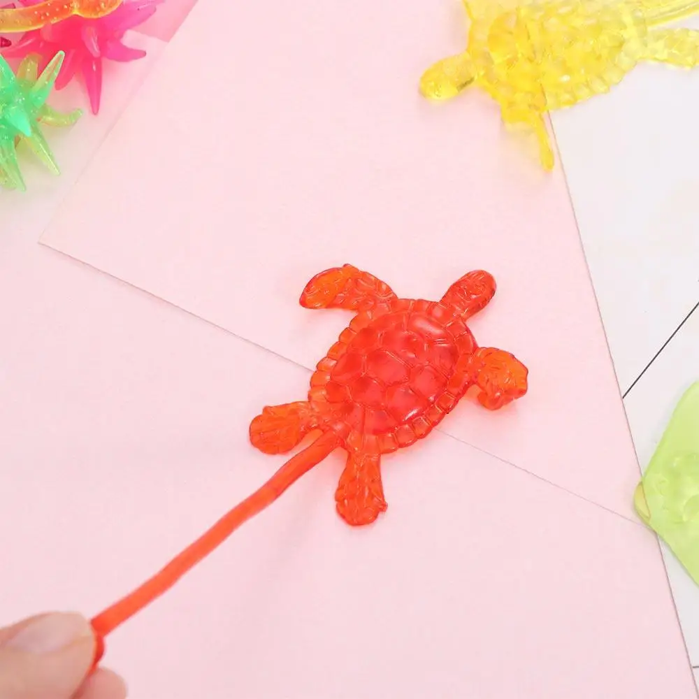 5pcs Ocean Animal Stretchable Sticky Toys Colorful Gadget Toys Limbing Tricky Gag Toys Mini Plastic