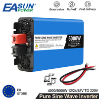 Pure Sine Wave 5000W 4000W Power Inverter DC 12V 24V To AC 220V Portable Power Bank Converter Solar Car Inverter Transformer