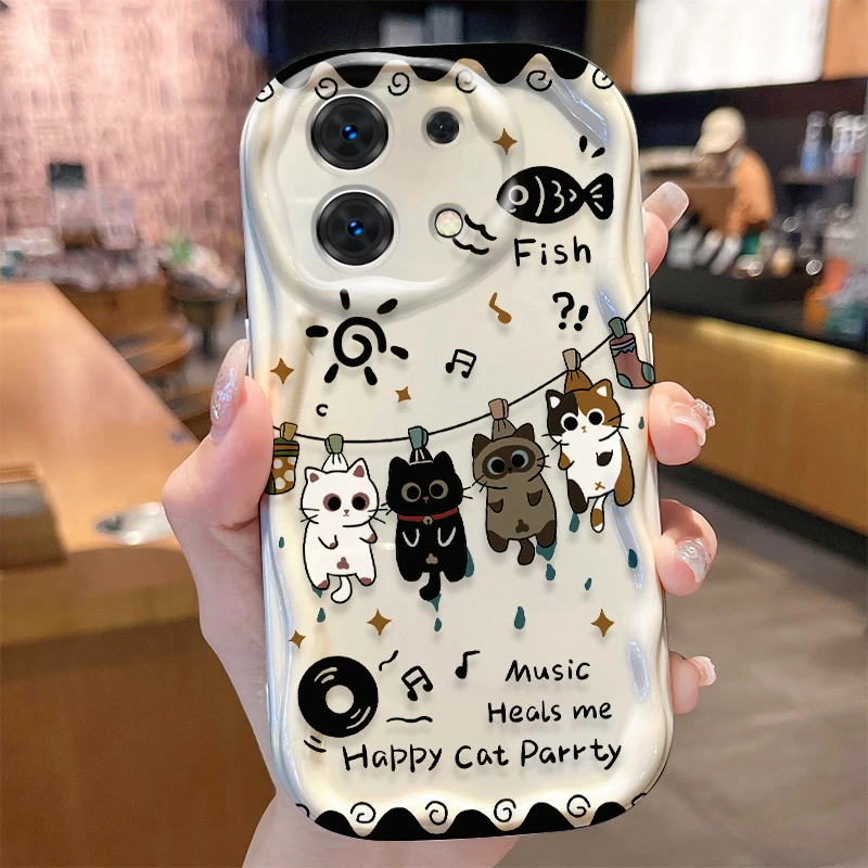 Мягкий чехол для телефона из ТПУ с рисунком кота vivo Y31 Y400 Y04 Y39 Y29 Y28 Y03 Y100 Y19s Y78 Y36 Y27 V60 V50 V40 V30 iQOO Z10 Lite 4G 5G