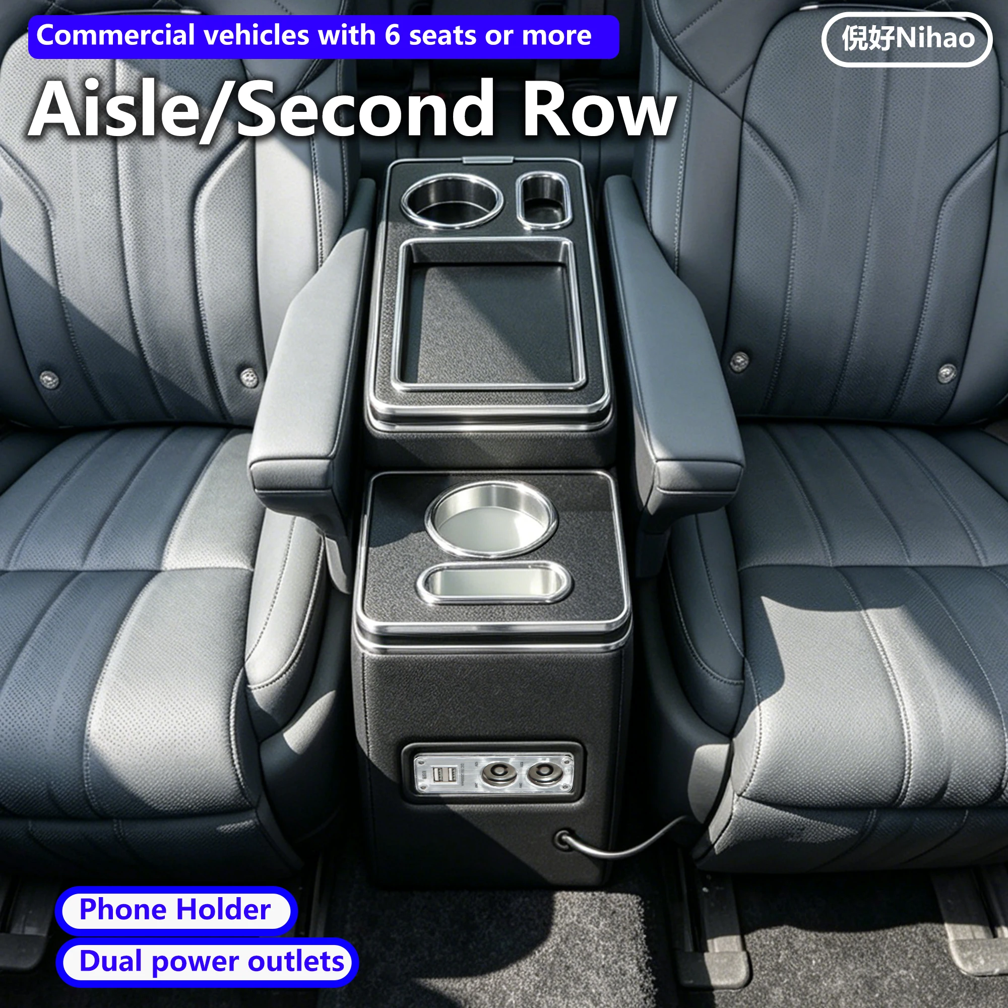 For Universal Car Armrest Box 5cm Drink Holders Storage Slot Car Interior Armrest Box