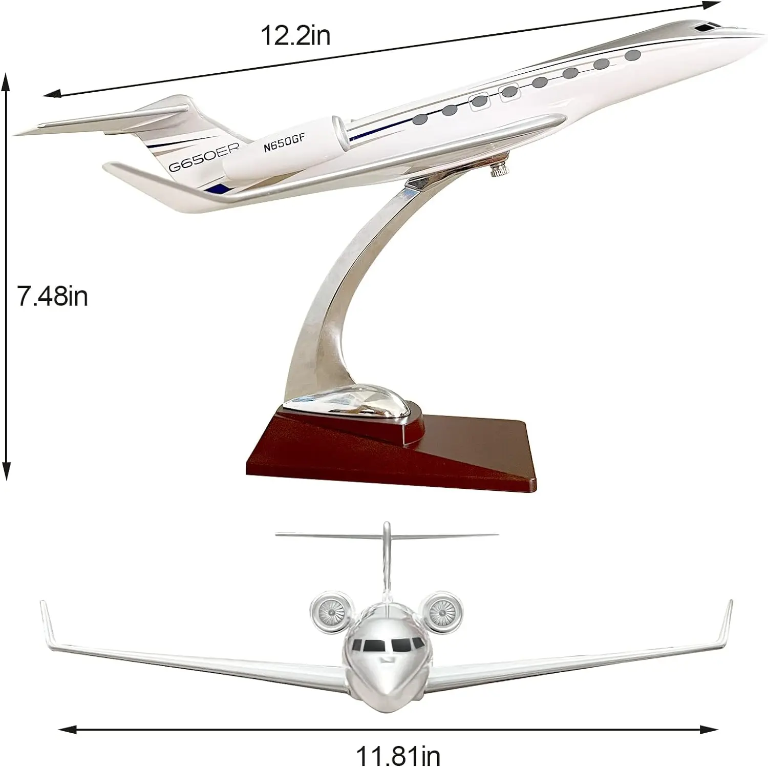 1/100-Scale Aviation Airplane Models Alloy Diecast Airplane, Gulfstream G650 Resin Model Airplane with Stand and Gift Box Adult