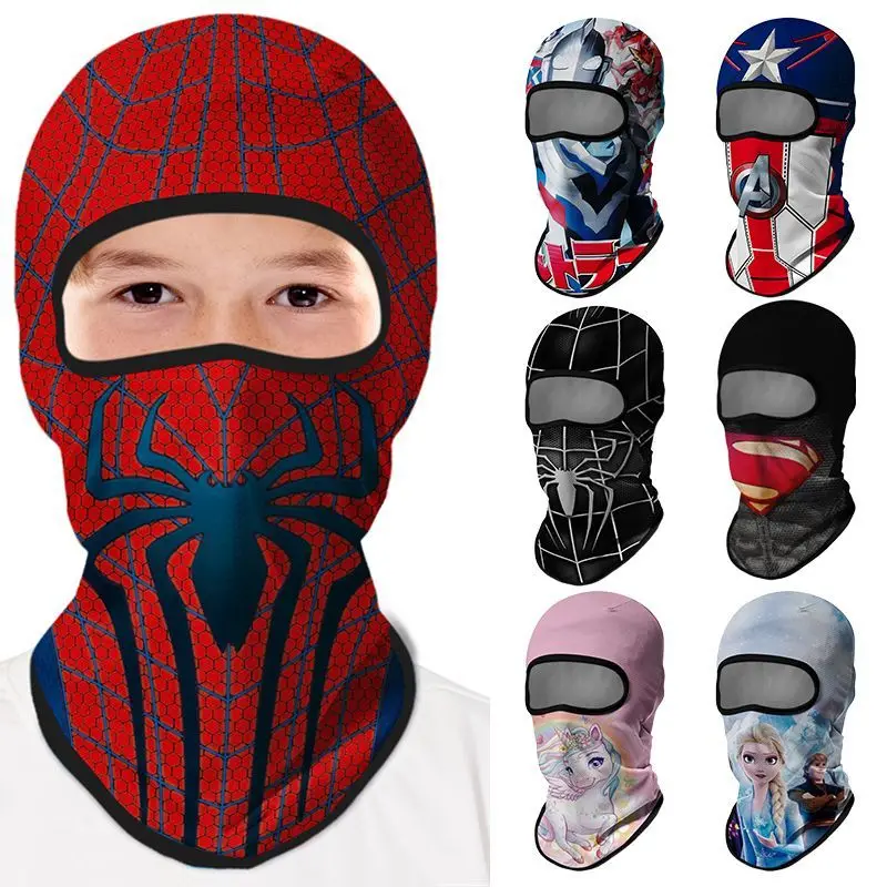 Marvel CartoonSpider-Man Children's Sun Protection Mask Outdoor Riding Hood Dustproof Windproof Breathable Ultra-thin Neck Cover