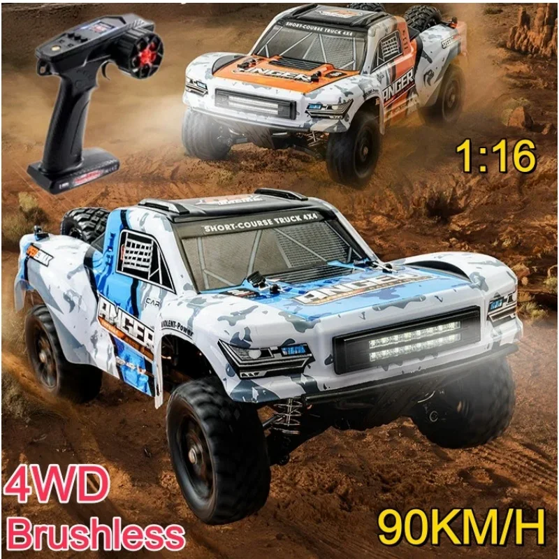 1:16 90KM/H 4WD Brushless RC Racing Car Big Torque Servos Alloy Material Hydraulic Shock Absorber Remote Control Rapid Drift Car